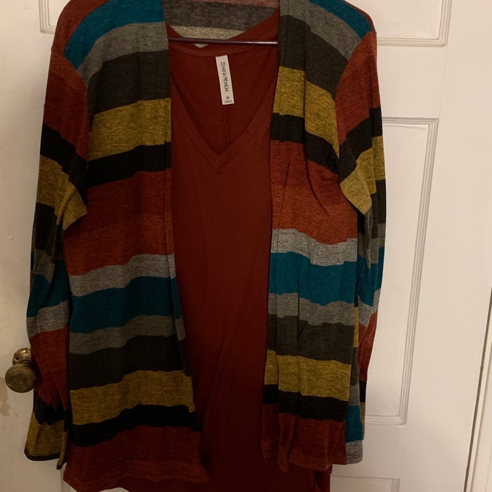 Shirt and cardigan set